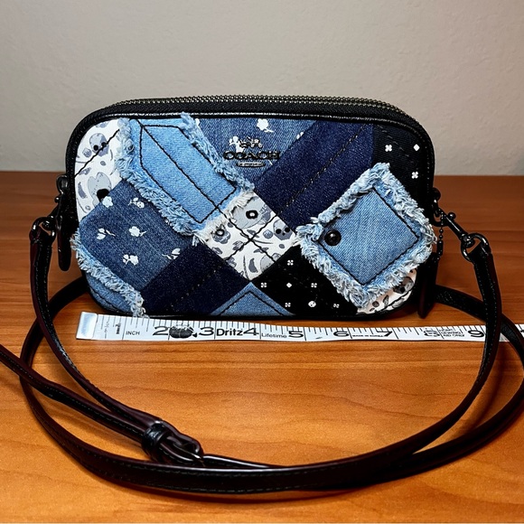 Coach Quilted Denim Small Purse Crossbody Bag - Picture 2 of 12